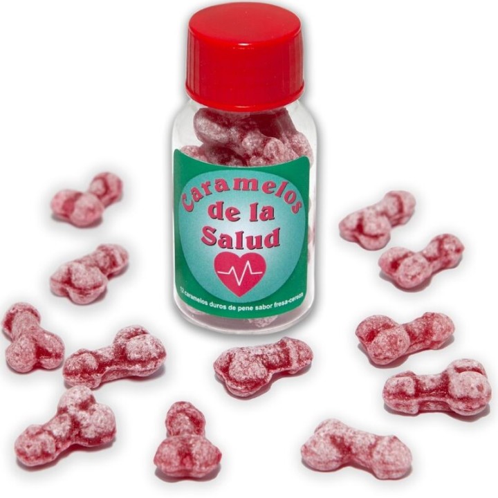 12 Gesundheitsbonbons Penisform Erdbeere/Kirsche von Diablo Picante | Fesselliebe.de