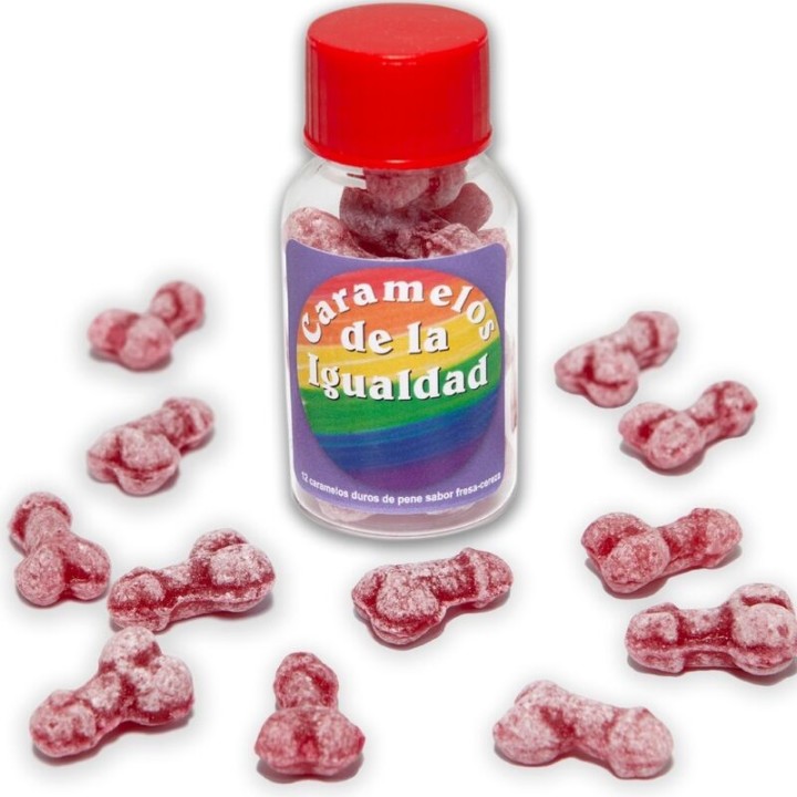 12 Erdbeer-/Kirsch-Penisform-Bonbons für die Gleichheit von Diablo Picante | Fesselliebe.de