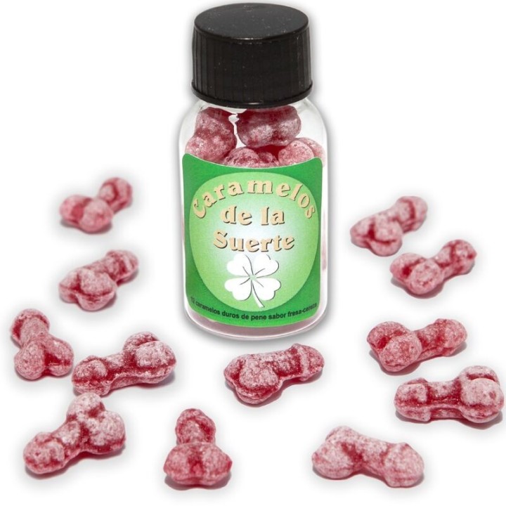12 Penisförmige Glücksbonbons Erdbeere/Kirsche von Diablo Picante | Fesselliebe.de