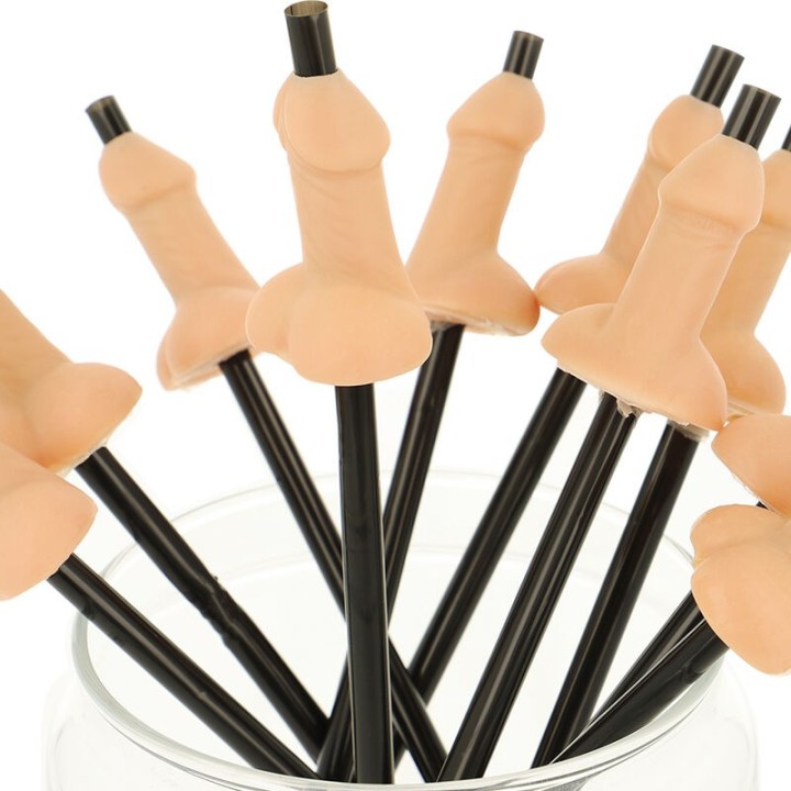 Tasche mit 10 natürlichen Penis-Strohhalmen von Diablo Picante | Fesselliebe.de