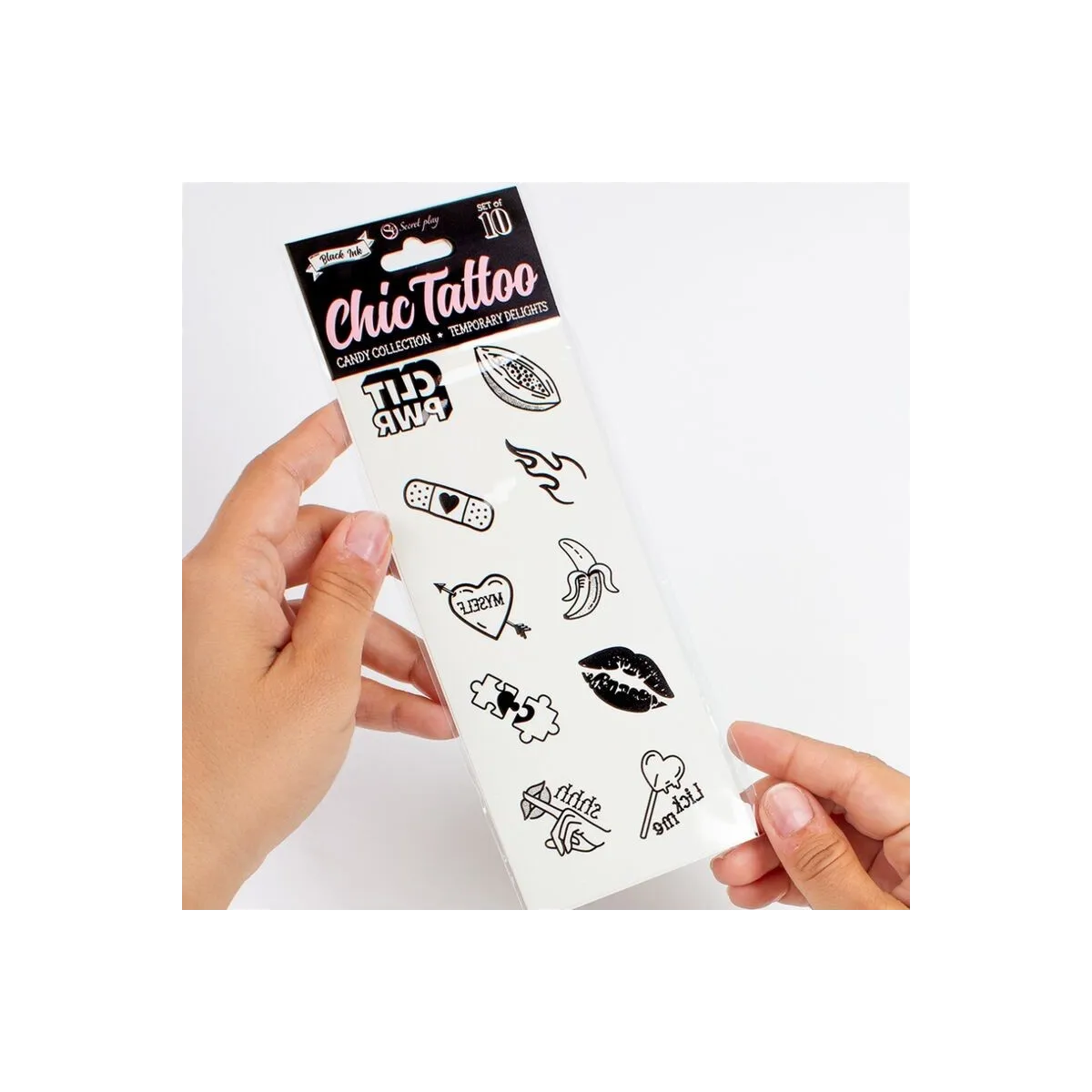 Set mit 10 Temporren Tattoos aus der Candy Collection von Secretplay | Fesselliebe.de