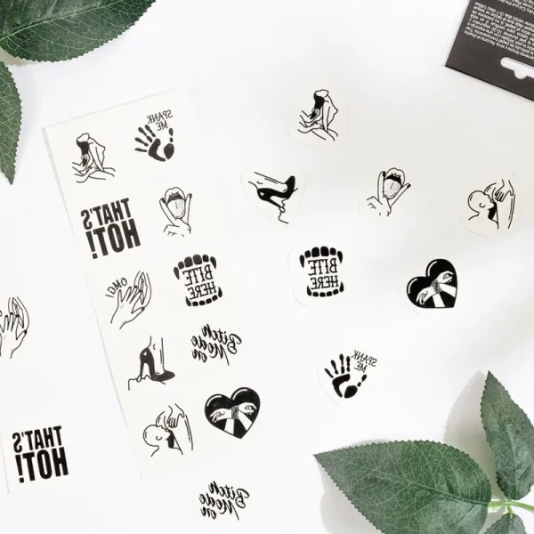 Set mit 10 Temporren Tattoos der Kinky Collection von Secretplay | Fesselliebe.de