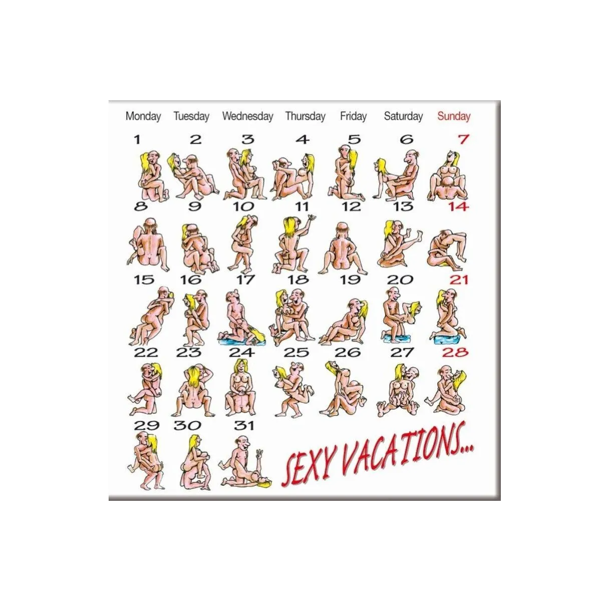 Kamasutra-Klaender Magnet von Diablo Picante | Fesselliebe.de