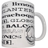 Weisse Tasse mit Tittensynonymen 370 ml von Diablo Picante | Fesselliebe.de