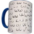 Weisse Titten-Tasse mit Blauem Henkel 370 ml von Diablo Picante
