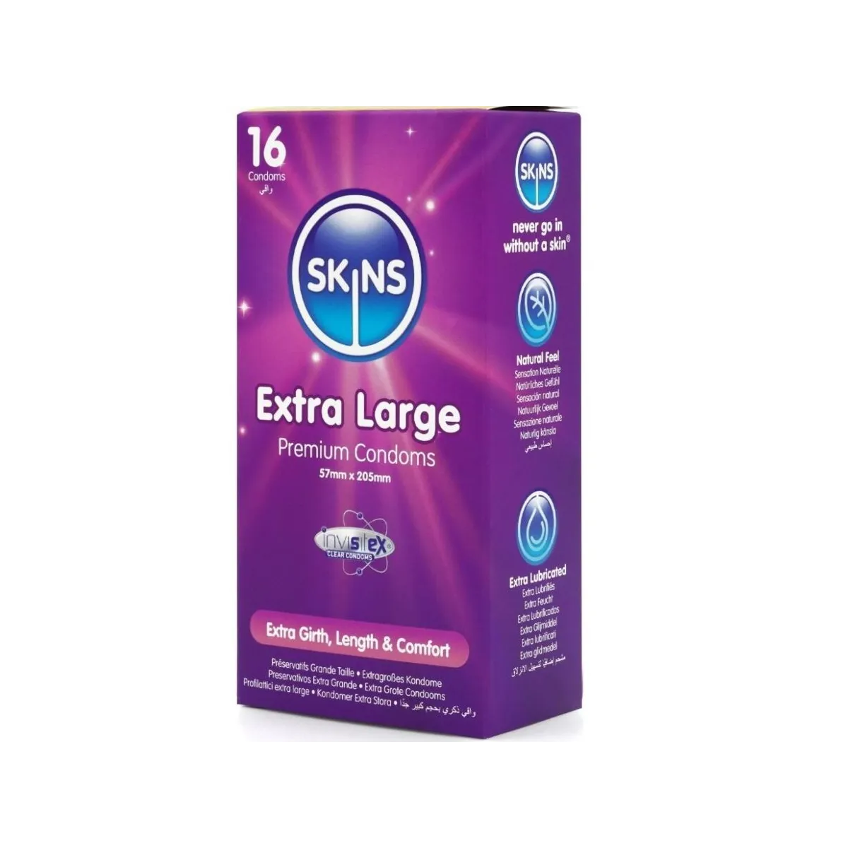 Extra Grosse Premium-Kondome Packung 16 von Skins | Fesselliebe.de
