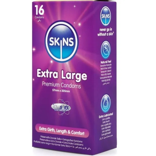 Extra Grosse Premium-Kondome Packung 16 von Skins | Fesselliebe.de
