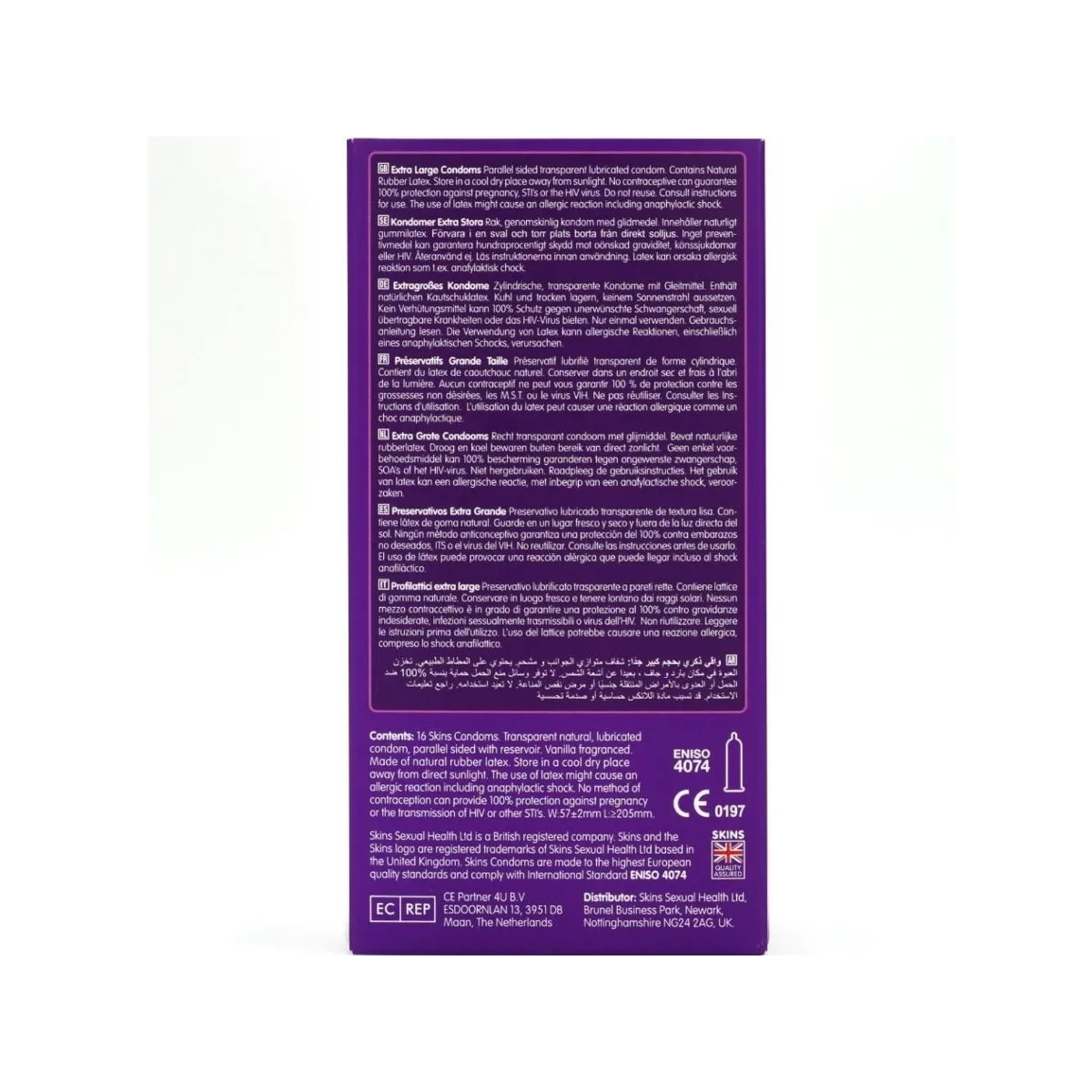 Extra Grosse Premium-Kondome Packung 16 von Skins | Fesselliebe.de