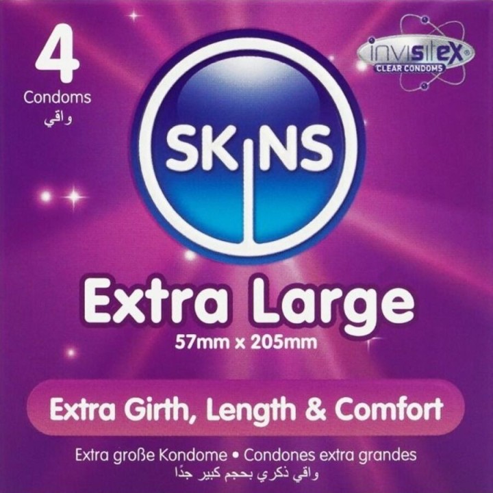 Extra Grosse Premium-Kondome Packung 4 von Skins | Fesselliebe.de