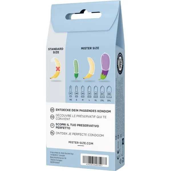 Testset mit 3 Kondomen In Verschiedenen Grössen + Massband von Mister Size | Fesselliebe.de