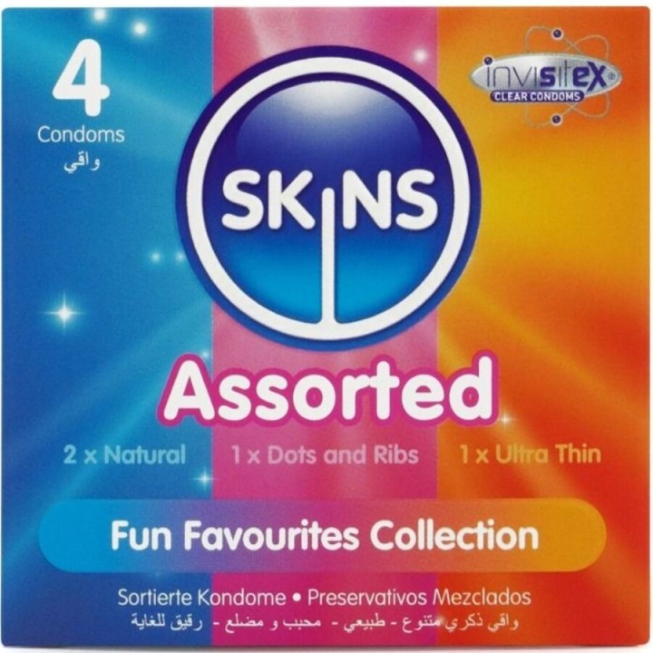 Sortierte Premium-Kondome, 4er-Stück von Skins | Fesselliebe.de