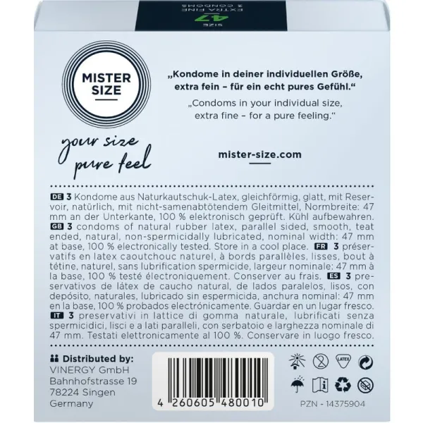 Kondome Grösse XS 47 Mm (3 Stück) von Mister Size | Fesselliebe.de