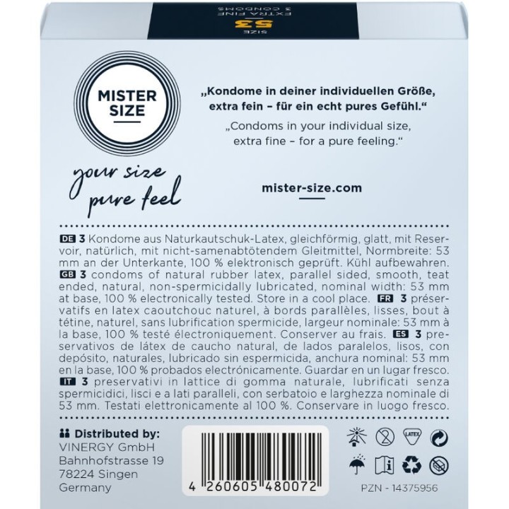 Kondomgrösse M 53 Mm (3 Stück) von Mister Size | Fesselliebe.de