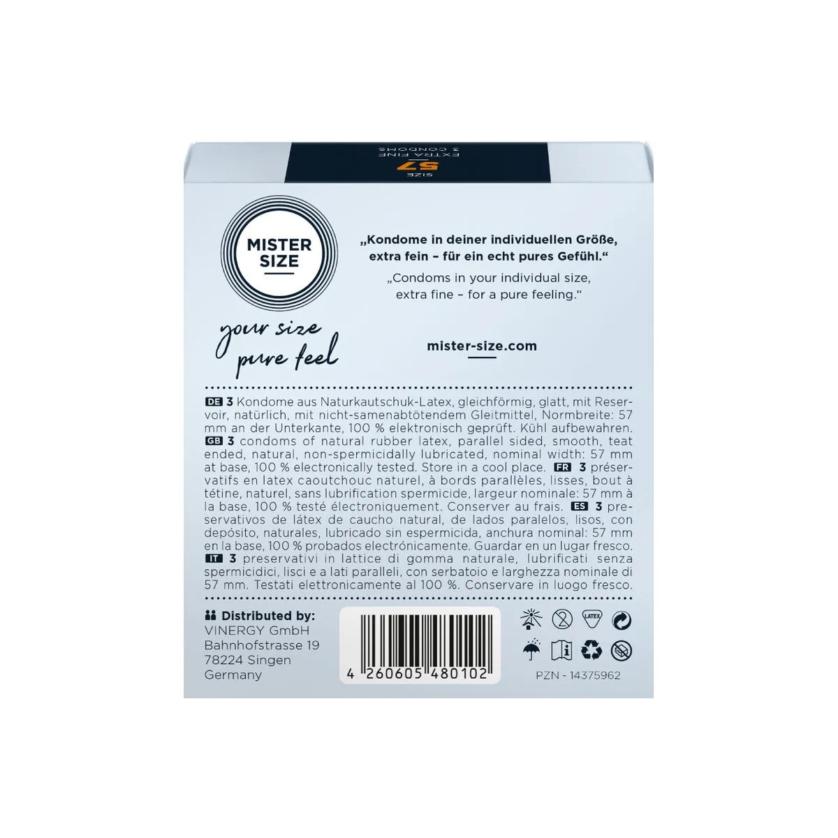 Kondomgrösse L 57 Mm (3 Stück) von Mister Size | Fesselliebe.de