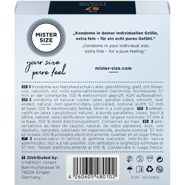 Kondomgrösse L 57 Mm (3 Stück) von Mister Size | Fesselliebe.de