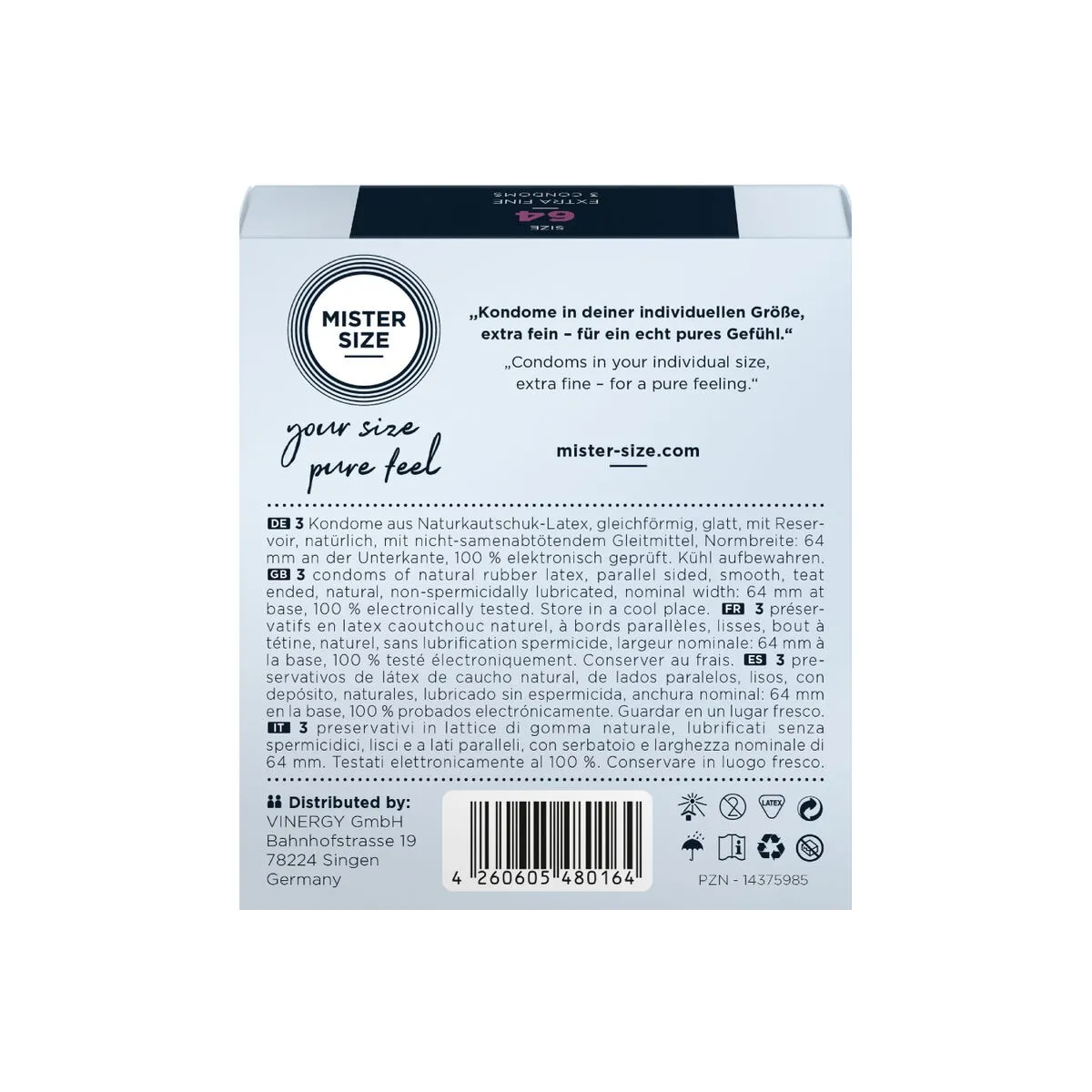 Kondome Grösse XXL 64 Mm (3 Stück) von Mister Size | Fesselliebe.de