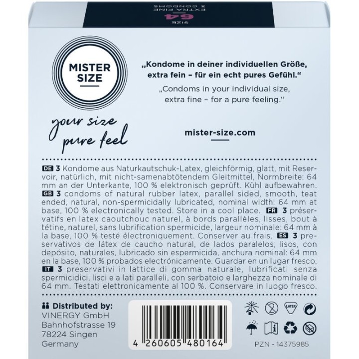 Kondome Grösse XXL 64 Mm (3 Stück) von Mister Size | Fesselliebe.de
