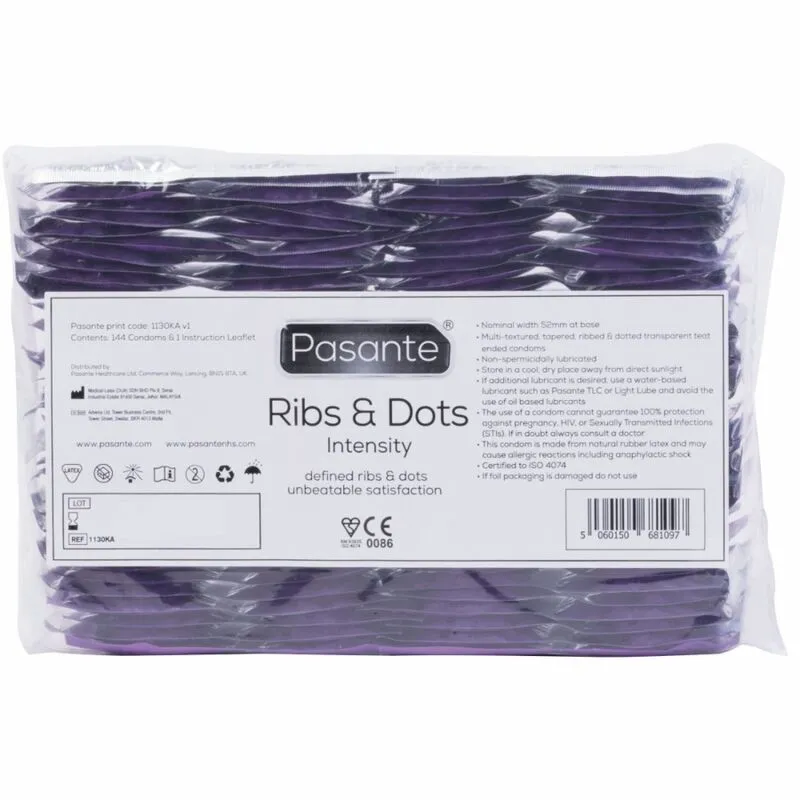 Ribs & Dots Intensity Kondome 144 Stück von Pasante | Fesselliebe.de