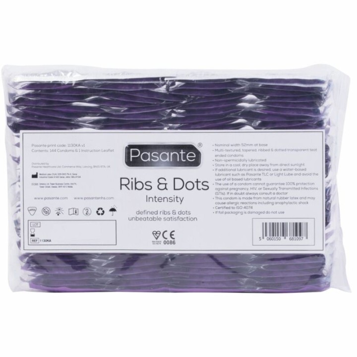 Ribs & Dots Intensity Kondome 144 Stück von Pasante | Fesselliebe.de