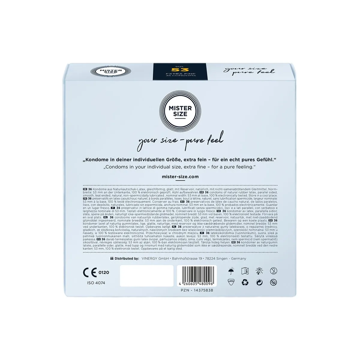 Kondomgrösse M 53 Mm (36 Stück) von Mister Size | Fesselliebe.de