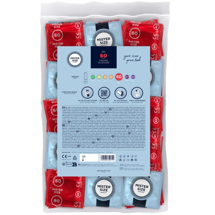 Kondomgrösse XL 60 Mm (100 Stück) von Mister Size | Fesselliebe.de