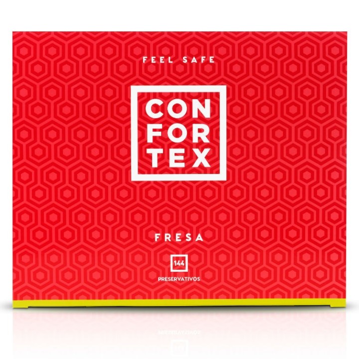 Erdbeerkondom 144 Stück von Confortex | Fesselliebe.de