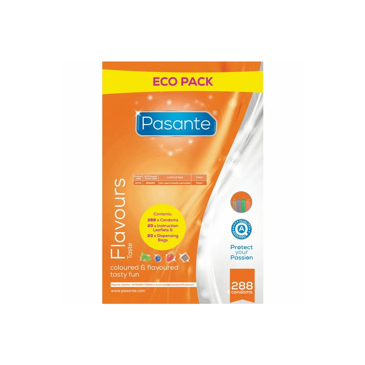 Kondome Eco Stück Aromen Beutel 288 Stück von Pasante | Fesselliebe.de