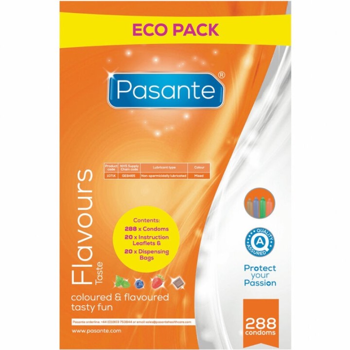 Kondome Eco Stück Aromen Beutel 288 Stück von Pasante | Fesselliebe.de