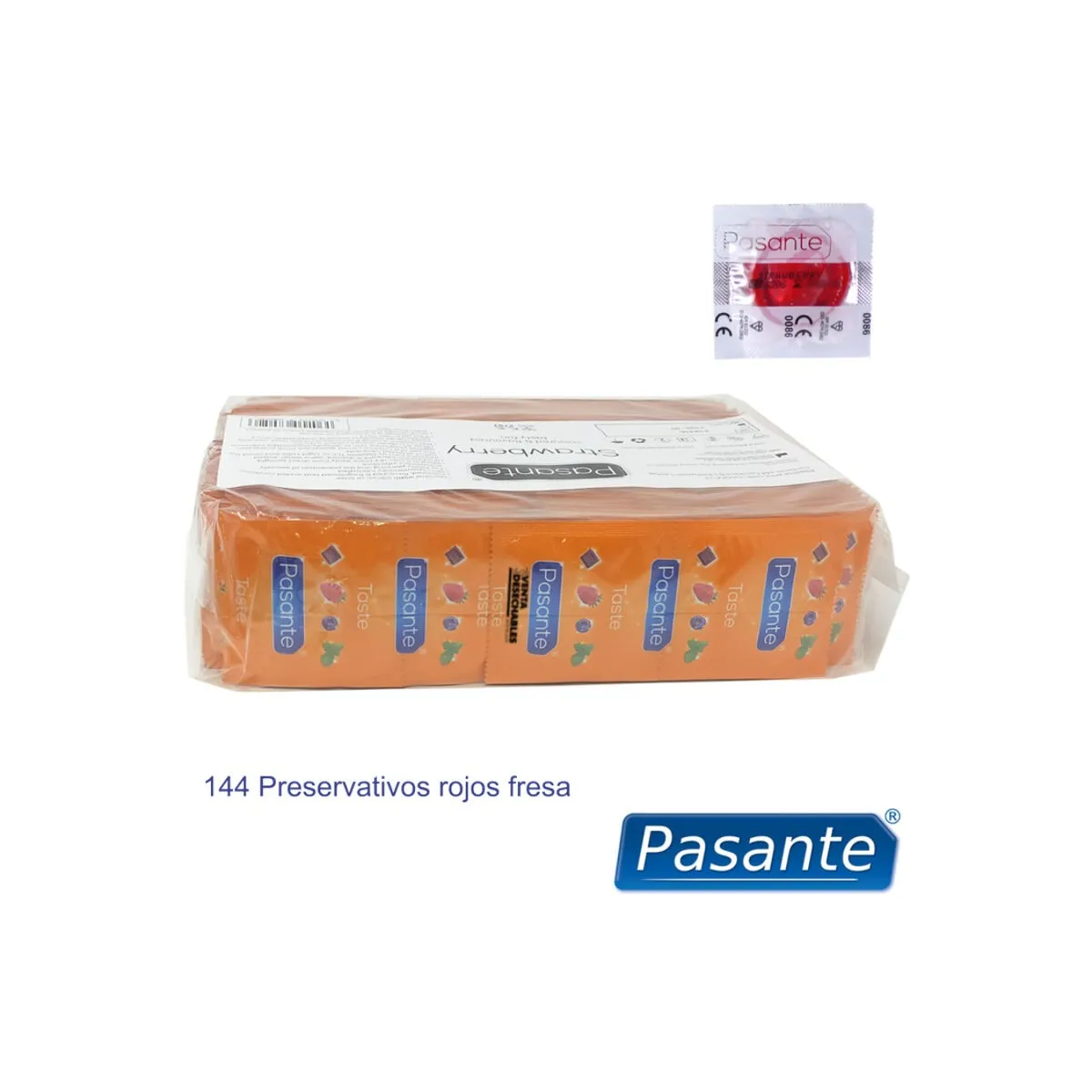 Kondome Geschmack Erdbeere Beutel 144 Stück von Pasante | Fesselliebe.de