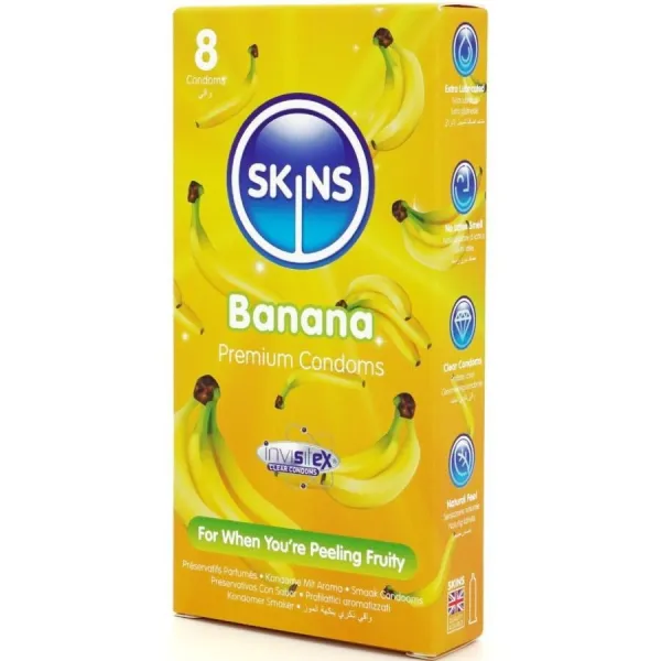Banana Premium Kondome Packung 8 von Skins | Fesselliebe.de