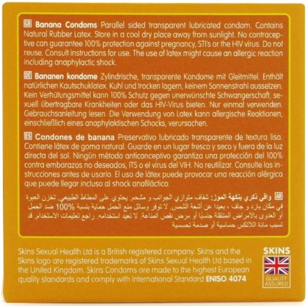 Banana Premium Kondome Packung 4 von Skins | Fesselliebe.de