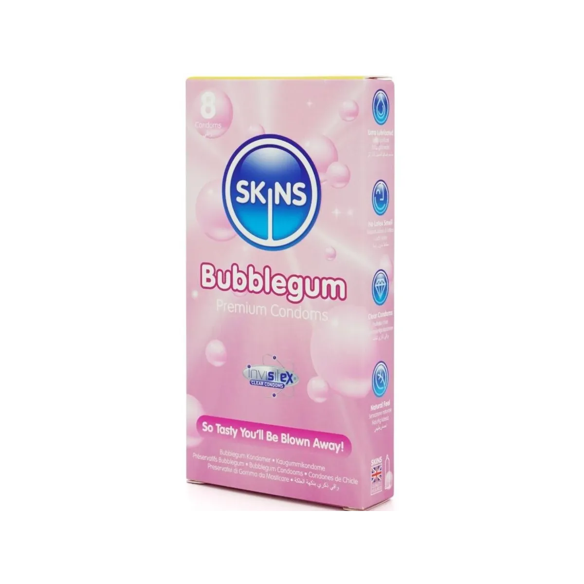Bubblegum Premium-Kondome Packung 8 von Skins | Fesselliebe.de