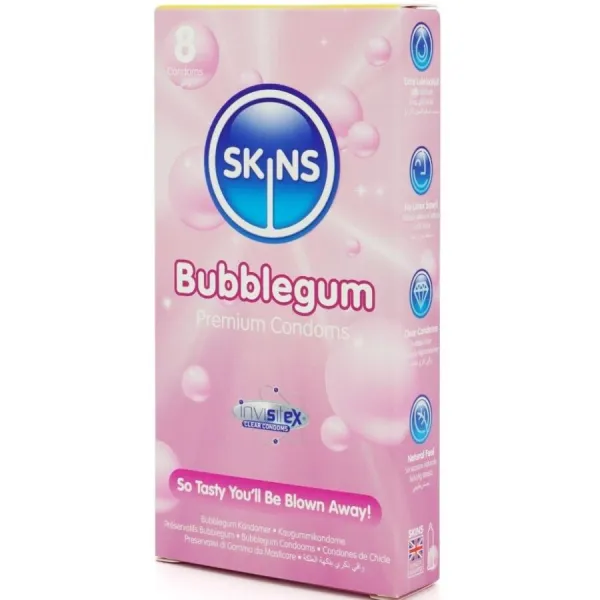 Bubblegum Premium-Kondome Packung 8 von Skins | Fesselliebe.de