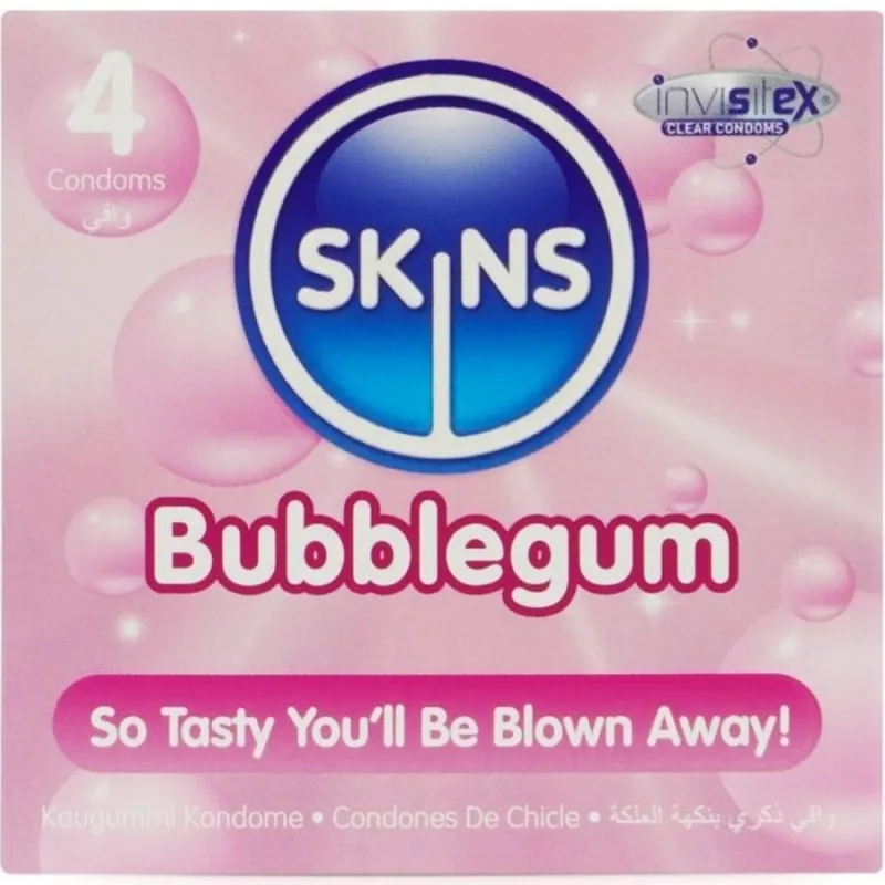 Bubblegum Premium-Kondome Packung 4 von Skins | Fesselliebe.de