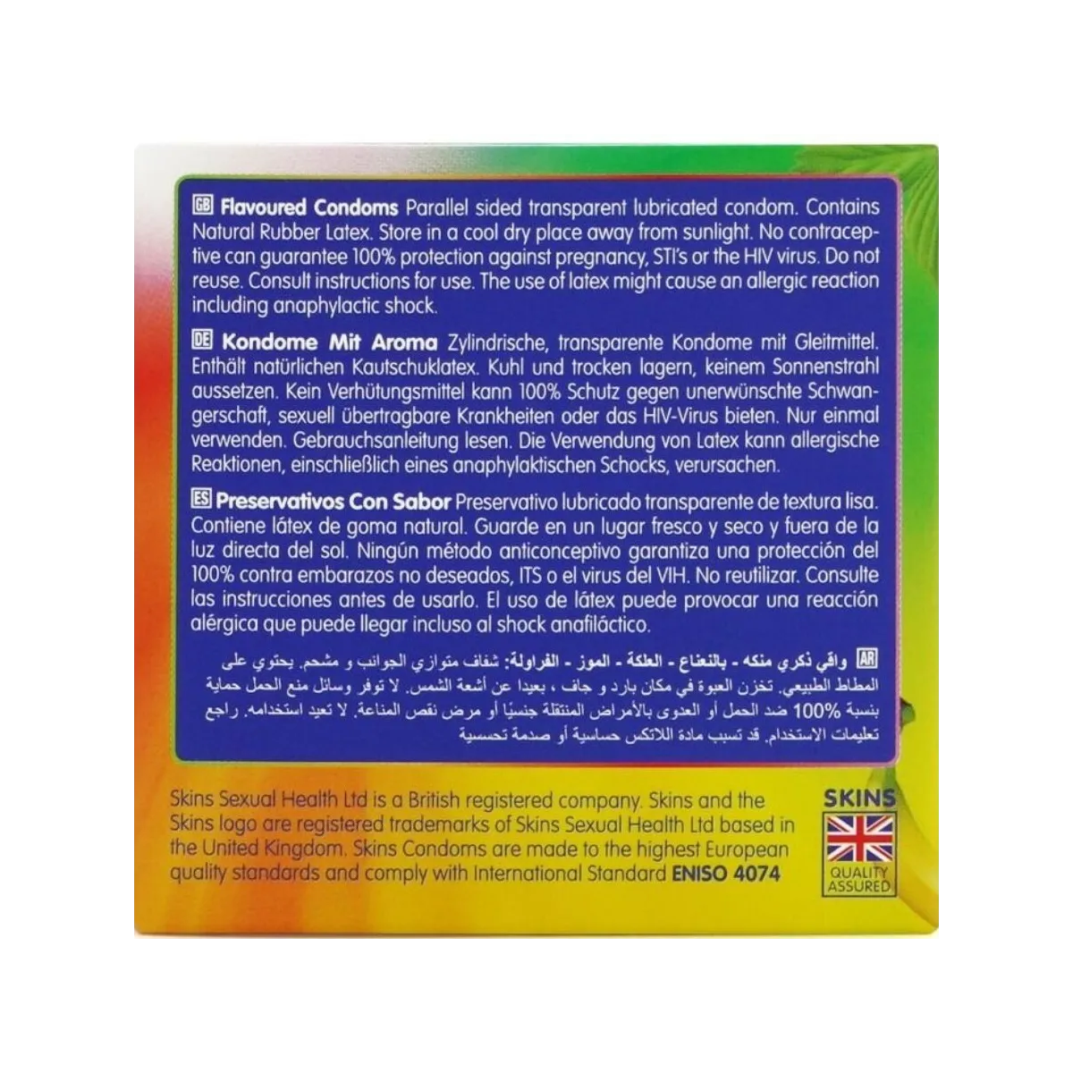 Premium-Kondome mit Verschiedenen Geschmacksrichtungen, 4er-Stück von Skins | Fesselliebe.de