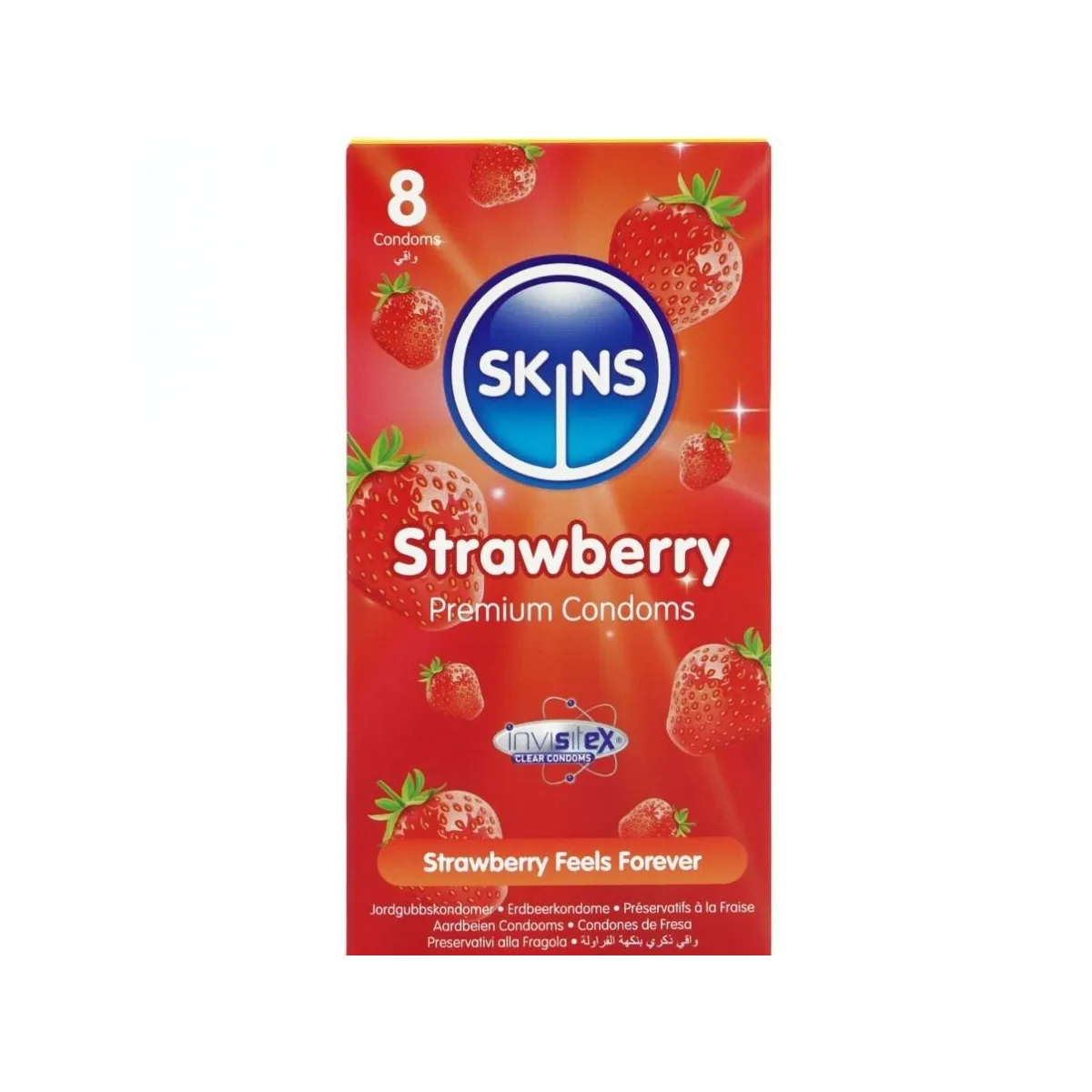 Erdbeere Premium-Kondome Packung 8 von Skins | Fesselliebe.de