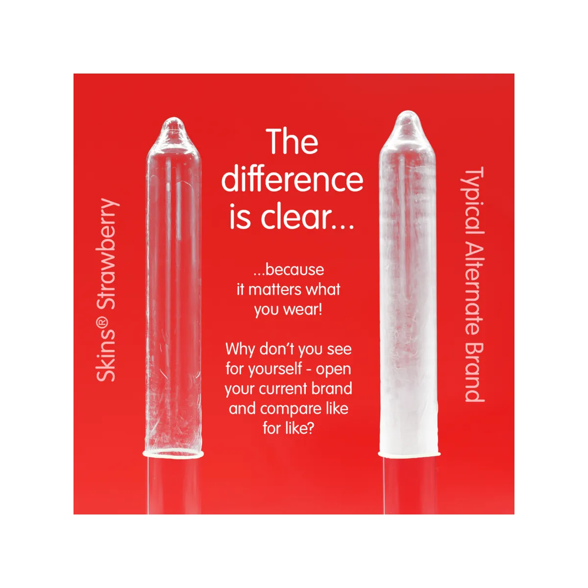 Erdbeere Premium-Kondome Packung 4 von Skins | Fesselliebe.de