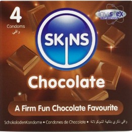 Schokolade Premium-Kondome Packung 4 von Skins | Fesselliebe.de