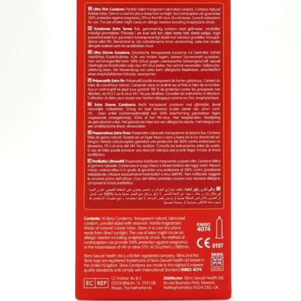Ultradünne Premium-Kondome Packung 16 von Skins | Fesselliebe.de