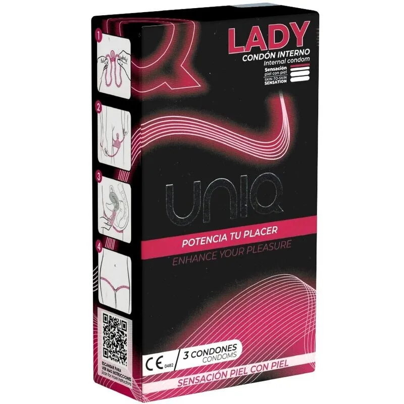 Lady Kondom Latexfreie weibliche Kondome mit Strumpfgurt 3 Stück von Uniq | Fesselliebe.de