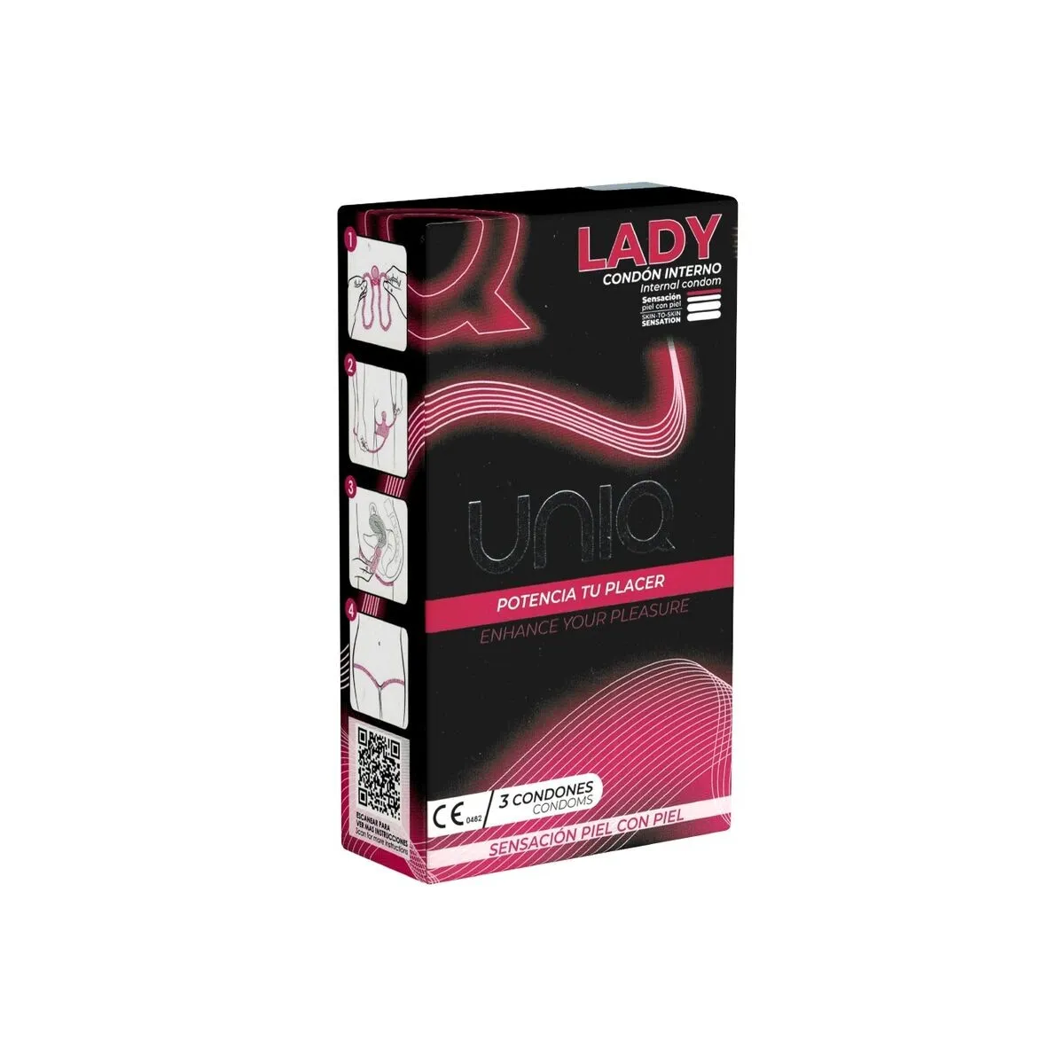 Lady Kondom Latexfreie weibliche Kondome mit Strumpfgurt 3 Stück von Uniq | Fesselliebe.de