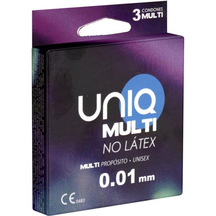 Multi Latexfreie Kondome 3 Stück von Uniq | Fesselliebe.de