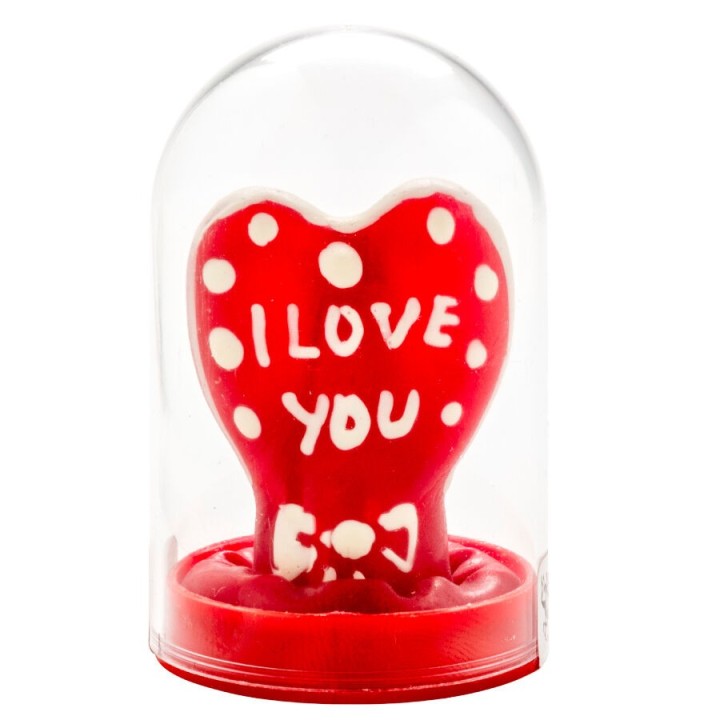 Handbemaltes Kondom Herz - Ich Liebe Dich Modell 1 von Kondomerie | Fesselliebe.de