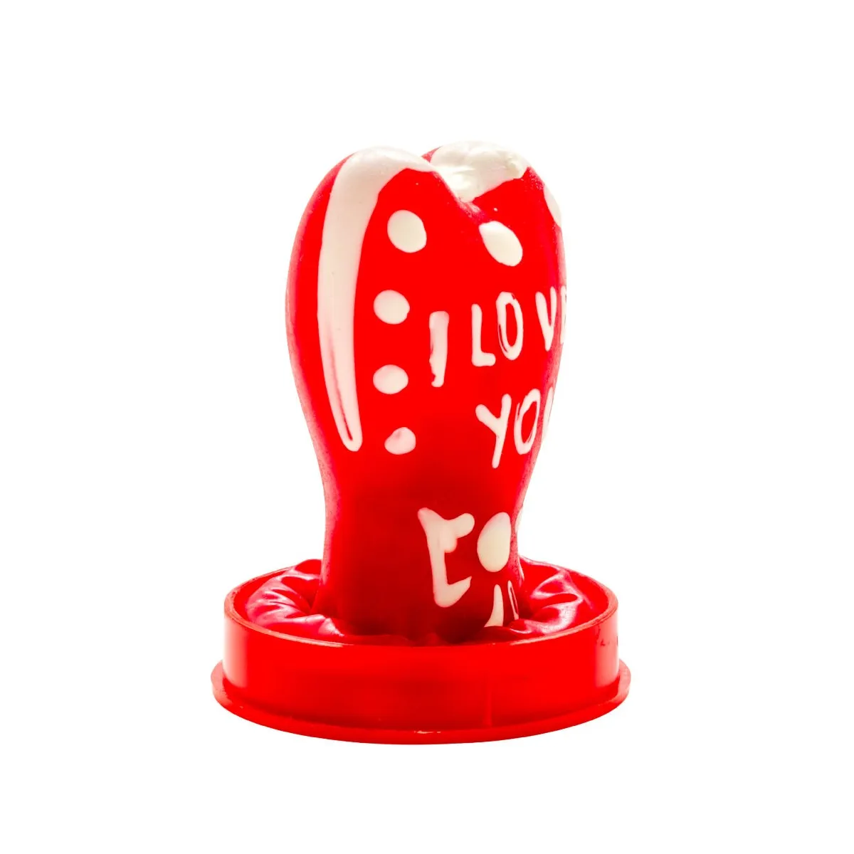 Handbemaltes Kondom Herz - Ich Liebe Dich Modell 1 von Kondomerie | Fesselliebe.de