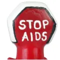 Handbemaltes Kondomstop Aids von Kondomerie
