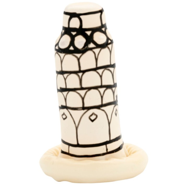 Handbemaltes Kondom Pisa-Turm von Kondomerie | Fesselliebe.de