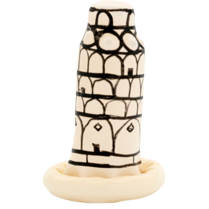 Handbemaltes Kondom Pisa-Turm von Kondomerie | Fesselliebe.de