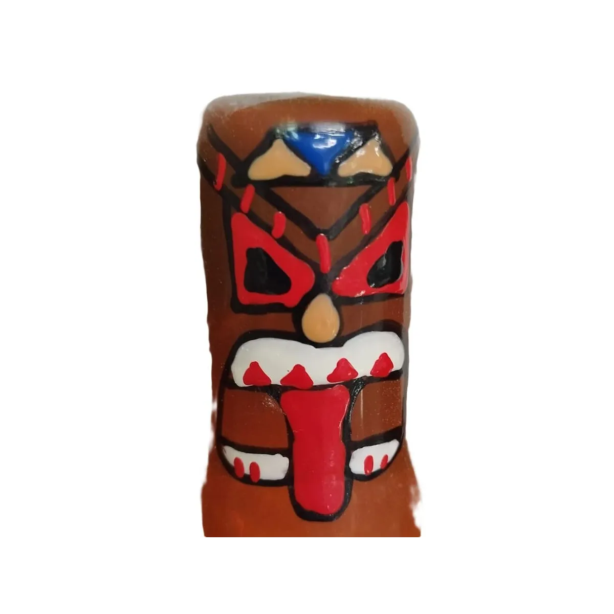 Handbemaltes Kondom Tiki Totem-01 von Kondomerie | Fesselliebe.de