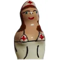 Handbemaltes Kondom Krankenschwester Brünette von Kondomerie