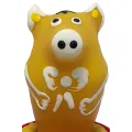 Handbemaltes Kondom Schwein Sitzend Gelb von Kondomerie